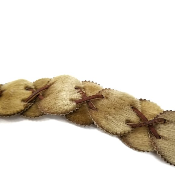 Vintage Genuine Cowhide and Leather Boho Belt - Picture 12 of 14